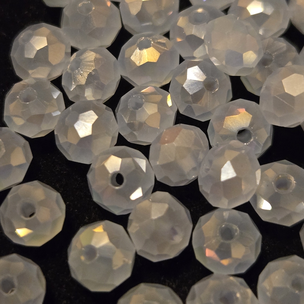 Faceted AB Finished Pale Blue Beads